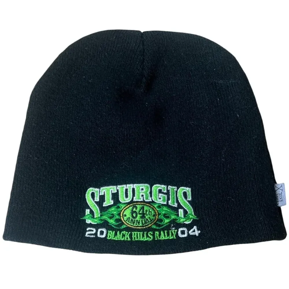 Vintage Xtreme Sturgis Beanie Hat Mens One Size Black 2004 Black Hills Rally